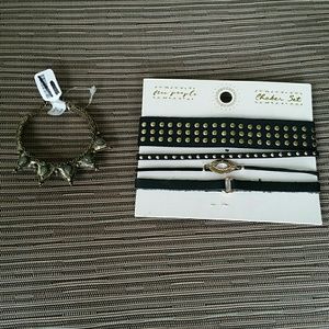 Free People Choker Set & Crown Bangle NWt
